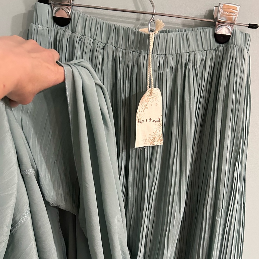 Hem & Thread Light Blue Green Maxi Skirt - Picture 4 of 7
